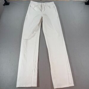 Good American High Rise Straight Leg Jeans Womens‎ 26 White Side Slit Hem
